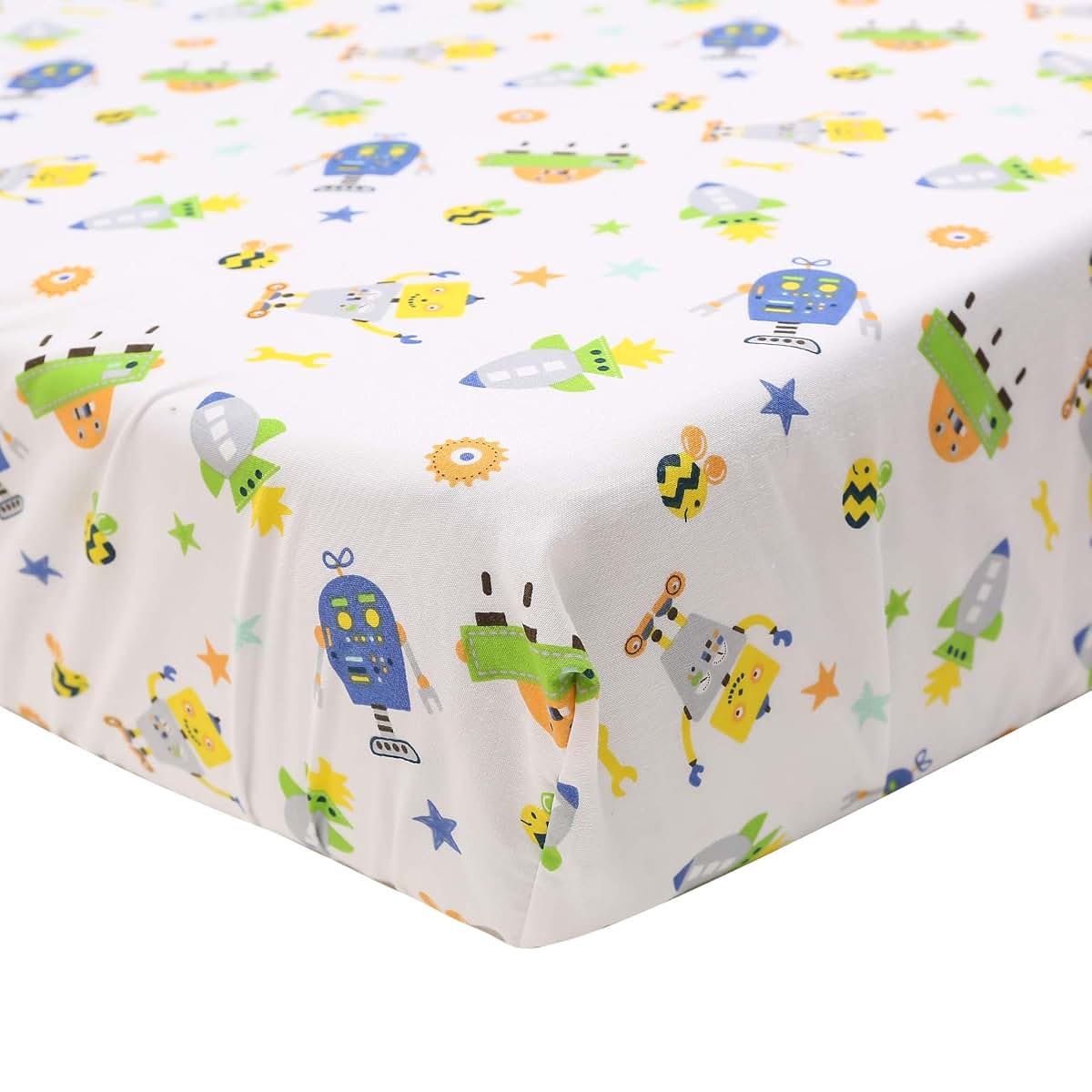 CribMATE 3-Piece Robot Nursery Crib Bedding Set in Blue (photo 3)
