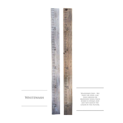 Rockin' Wood Growth Chart for Kids Made from Reclaimed Rustic Wood - Hand Painted - No Vinyl (Whitewash)