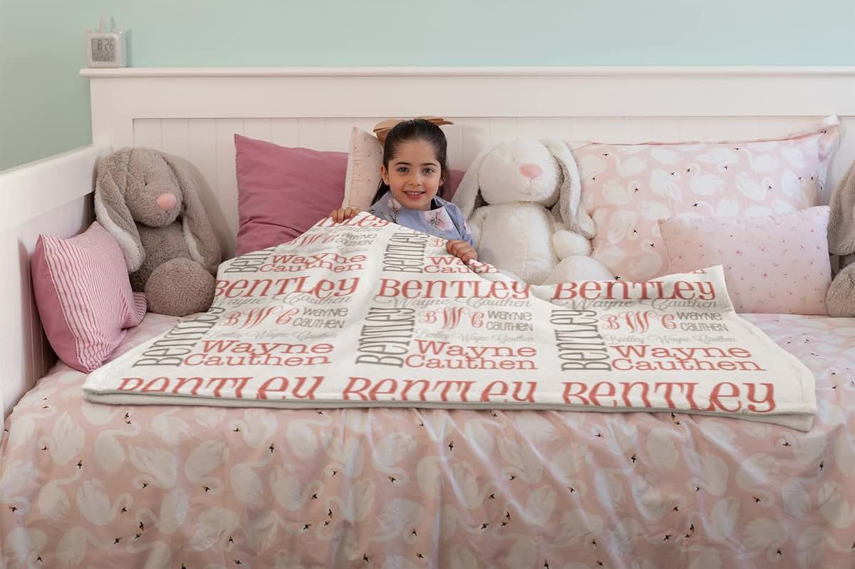 OMG SHIRTS Personalized Baby Boys Gift Christmas Blanket With Name, Customized Baby Blanket With Name For Boys And (photo 3)