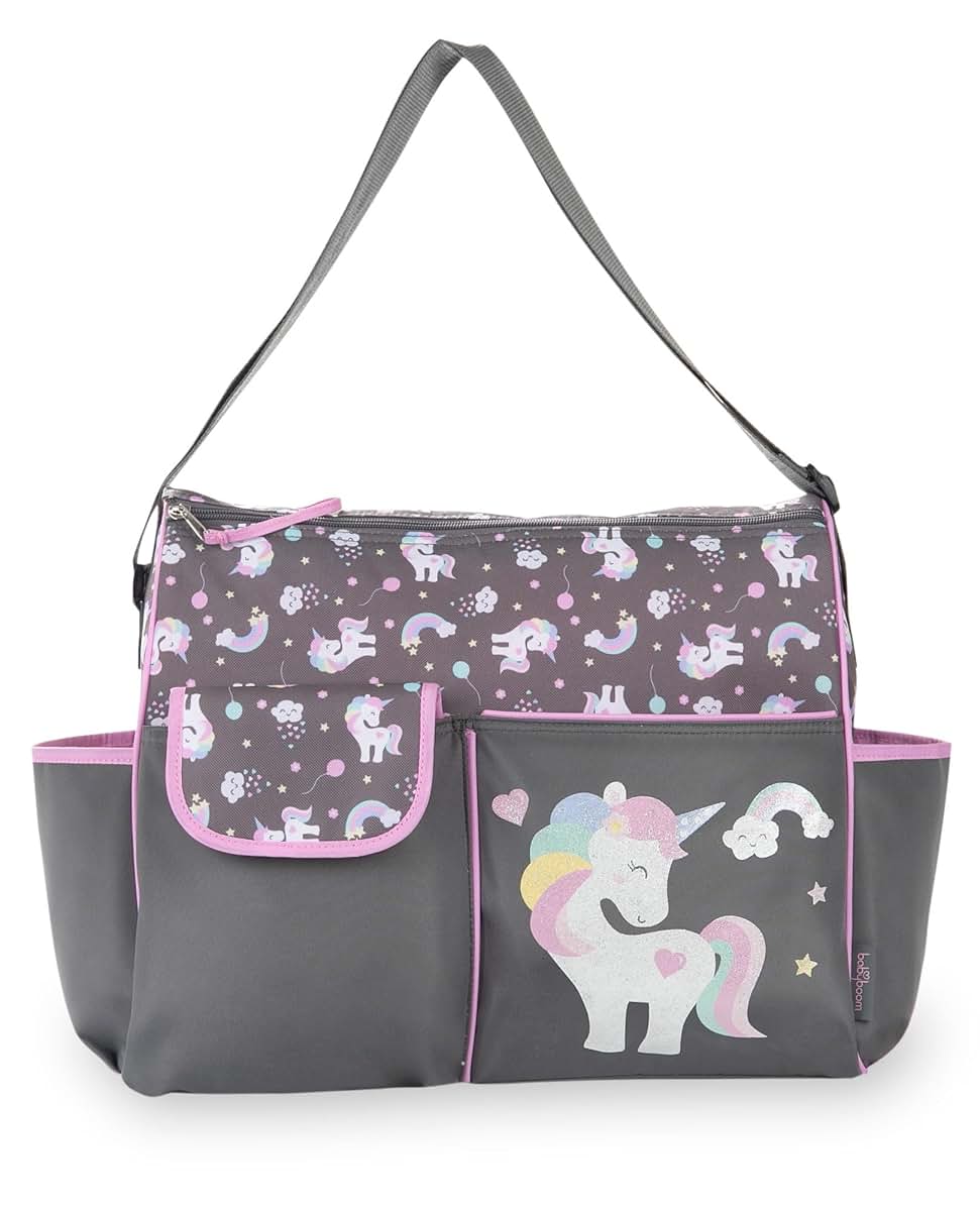 NoJo Happy Unicorn Duffle Diaper Bag Tote for Daily Outings
