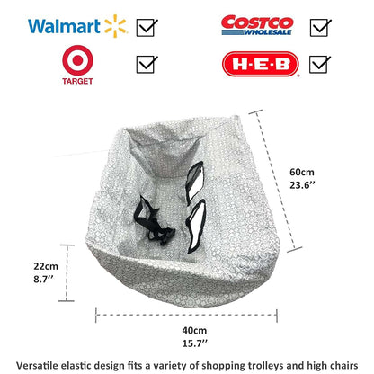 Hivvi Portable 2-In-1 Grocery Cart And High Chair Cover - White Snowflake (photo 4)