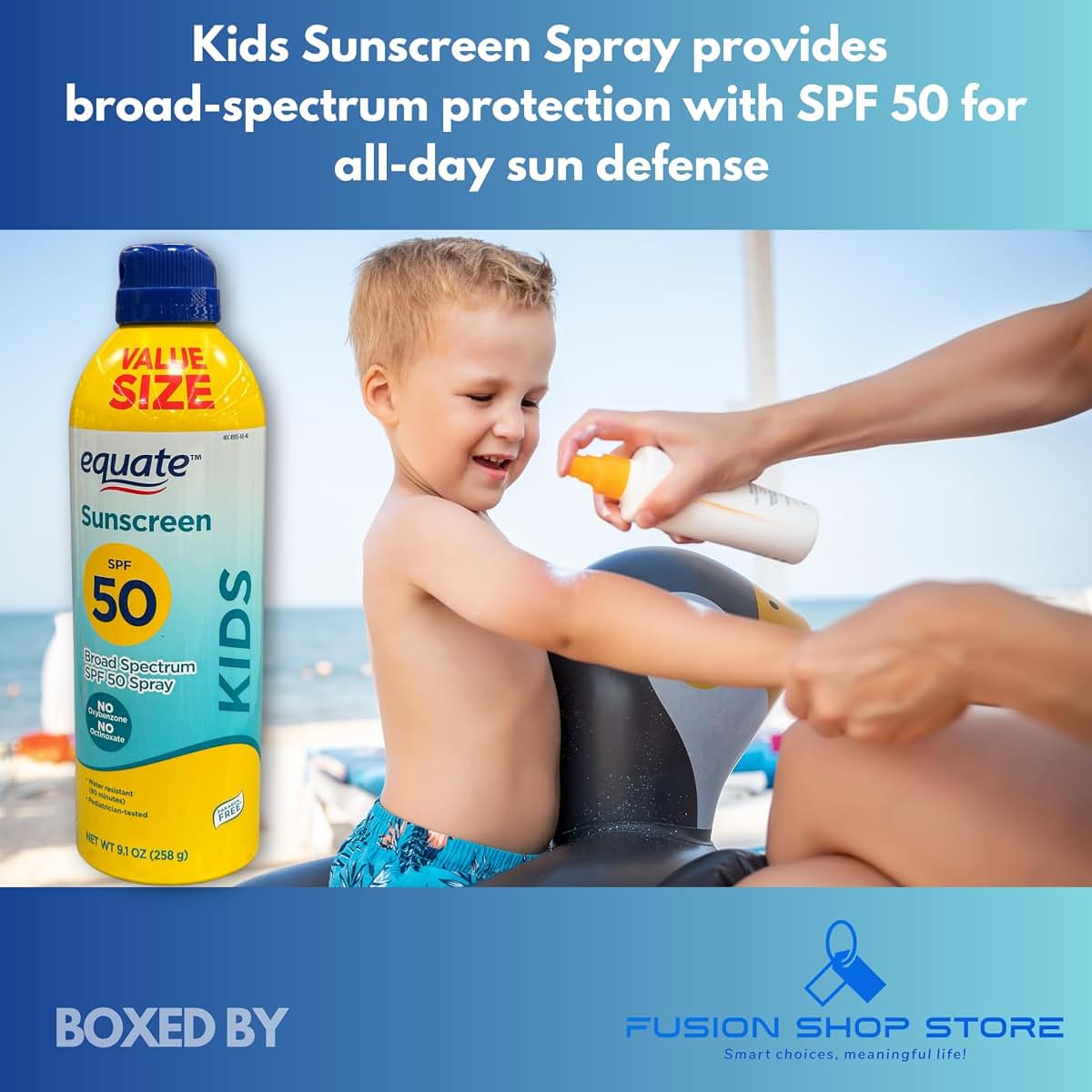 Fusion Shop Store Kids Sunscreen Spray SPF 50 Broad Spectrum Value Size (photo 3)