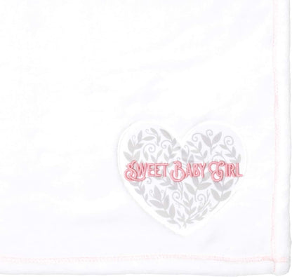 Pavilion Gift Company Sweet Baby Girl Embroidered Sentiment Royal Plush Baby Blanket