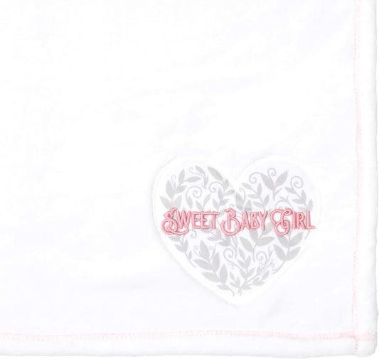 Pavilion Gift Company Sweet Baby Girl Embroidered Sentiment Royal Plush Baby Blanket