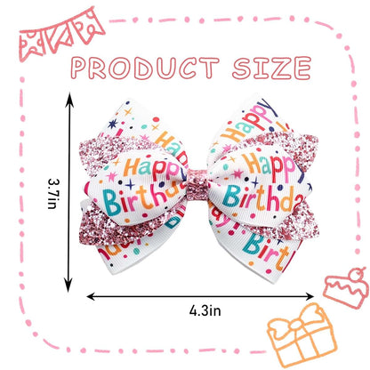 XIELIME Happy Birthday Hair Bow Clips