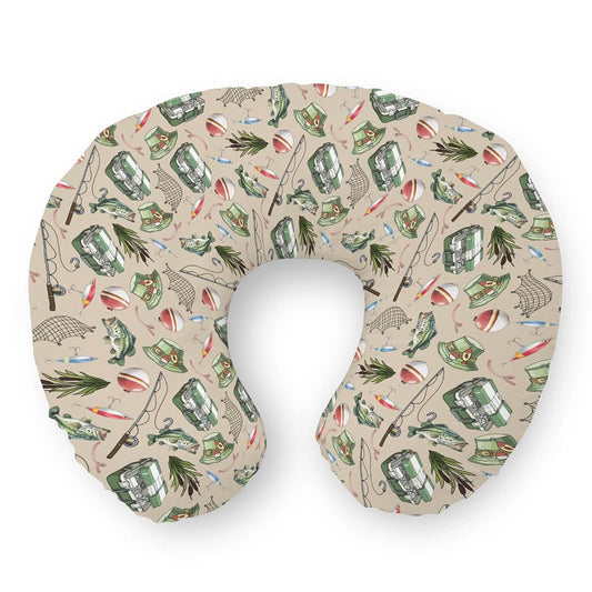 Selgkds Retro Bass Fish Nursing Pillow Cover, Stretchy U-Shaped Slipcover