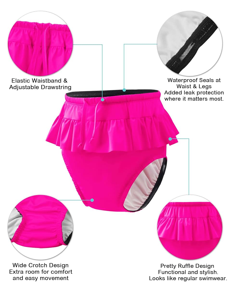 Eeost Youth Special Needs Reusable Swim Diaper With Skirt Design