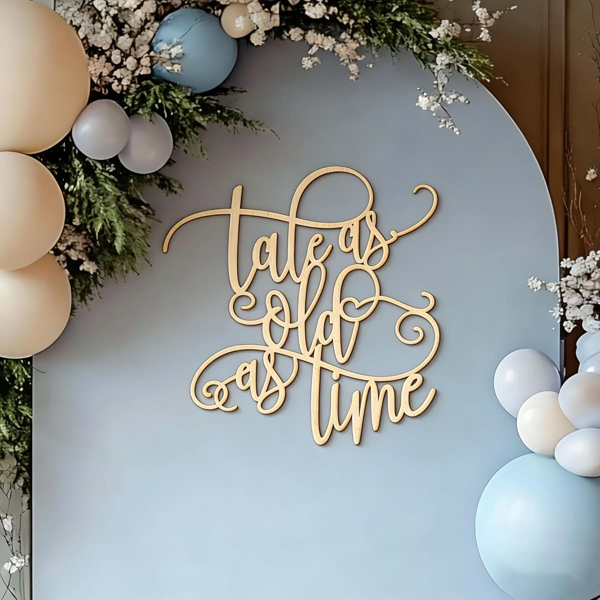 Tale as Old as Time Wedding Background Sign, Solid Pine Wood Decoration