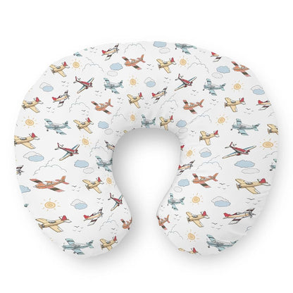 Selgkds Cute Planes Nursing Pillow Cover Watercolor Airplanes Clouds