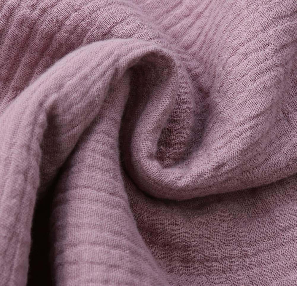 Stylesilove Newborn Baby Girl Cotton Muslin Swaddle Blanket with Tassel Design and Matching Headband, Lilac