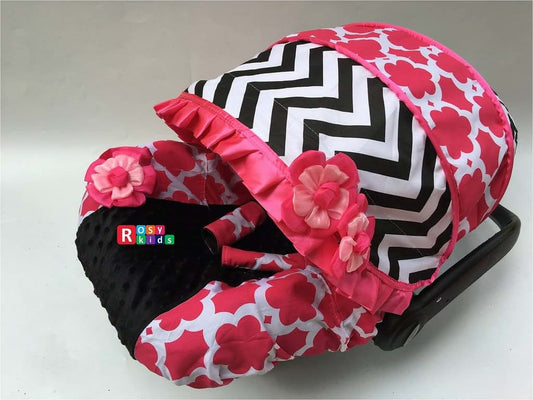 Rosy Kids Infant Carseat Canopy Cover 3pc Whole Caboodle Color10NR04