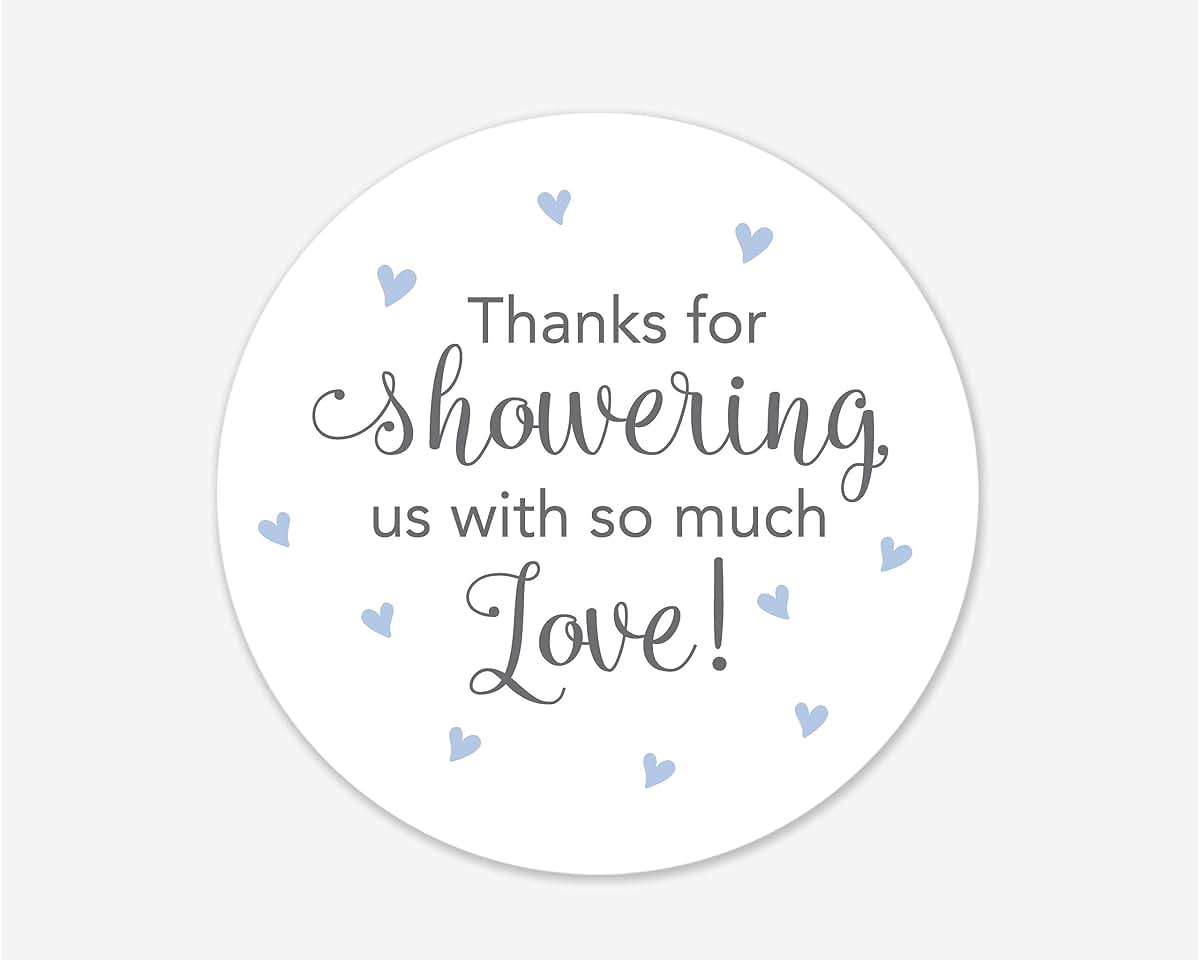Orange Umbrella Co 36ct Round Shower Stickers, White Glossy, 2 Inch