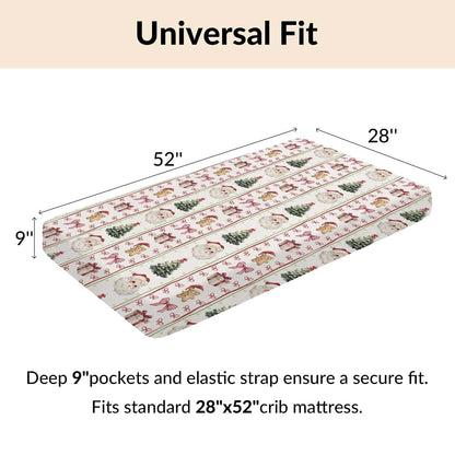Cstdyfrv Vintage Santa Christmas Fitted Crib Sheets