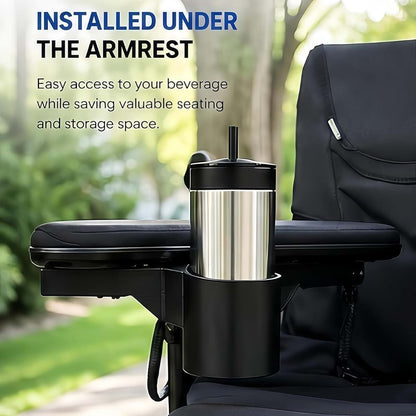Ajeidyk Wheelchair Cup Holder For Permobil Uni-Track Rails 40oz