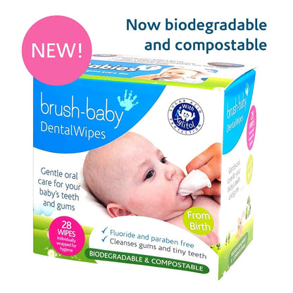 Brush Baby Teething Dental Wipes for Ages 0-Toddler