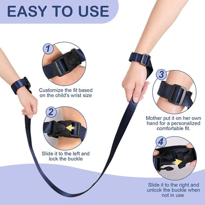 JXM Secure Wrist Leash Harness for Big Kids with Adjustable Tether and Lock Buckle