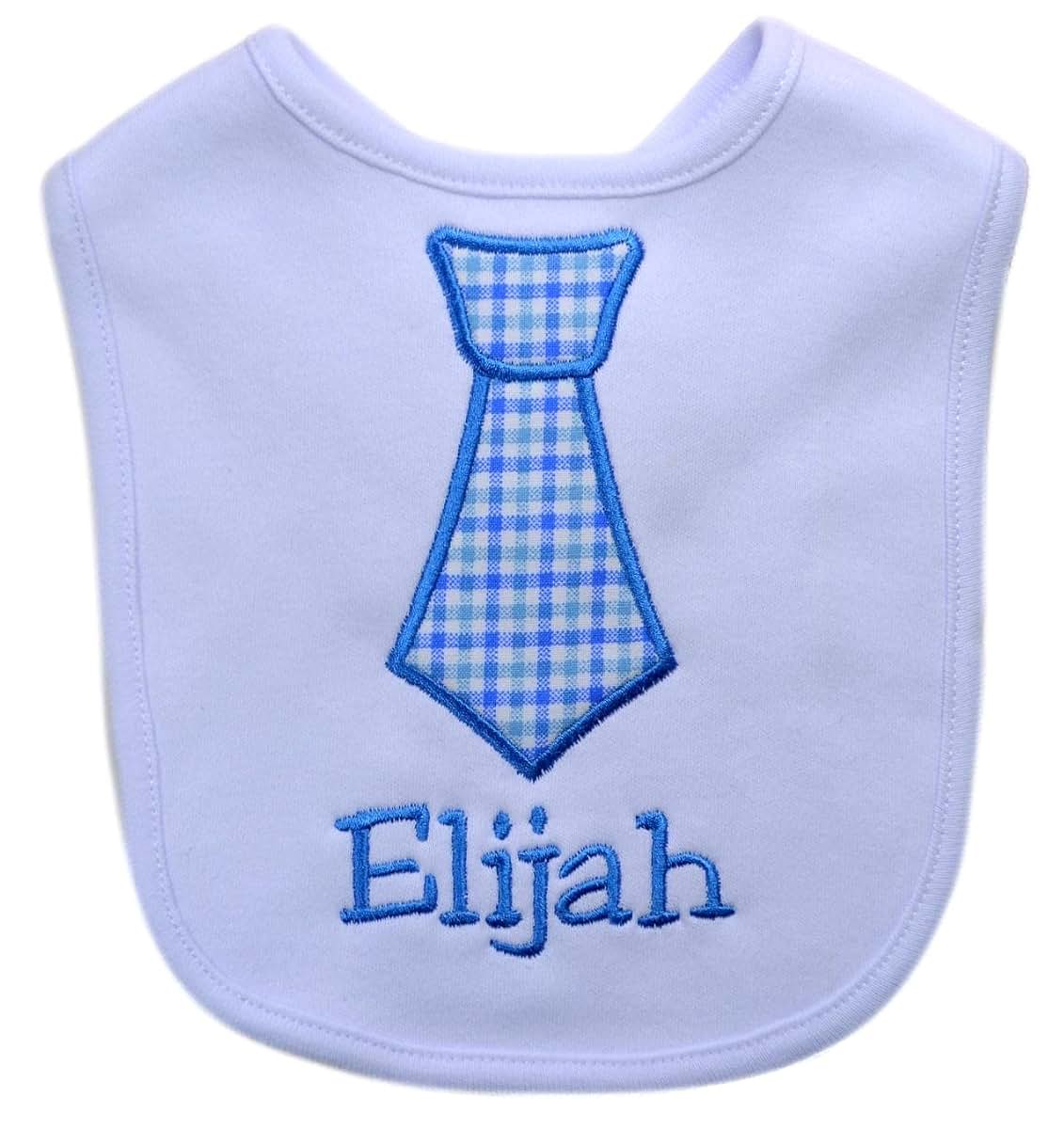 Funny Girl Designs Personalized Embroidered Baby Bib With Fabric Neck Tie