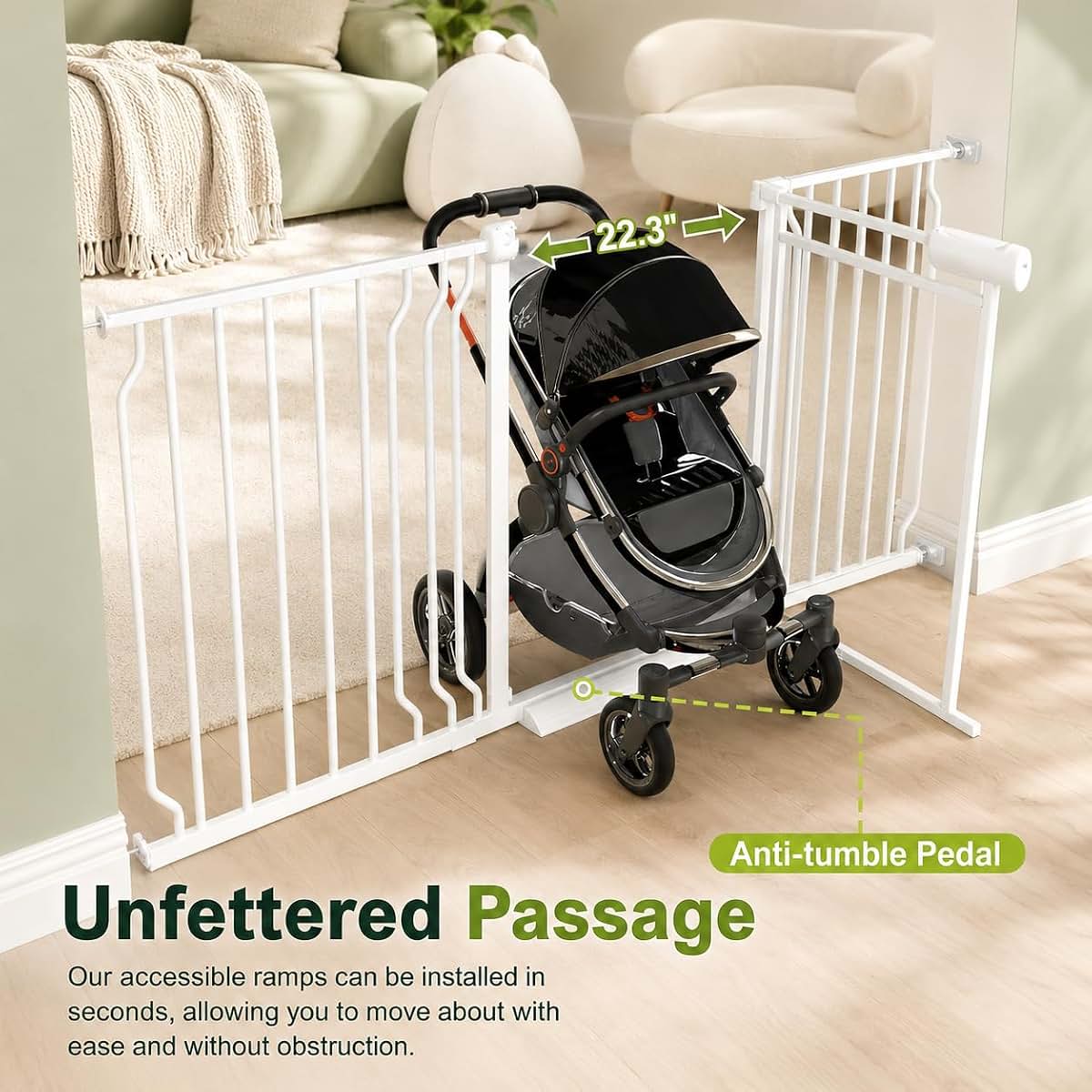 Qonimm Clear Acrylic Extra Wide Baby Gate and Dog Gate, 29.7-57.5 in Wide (photo 4)