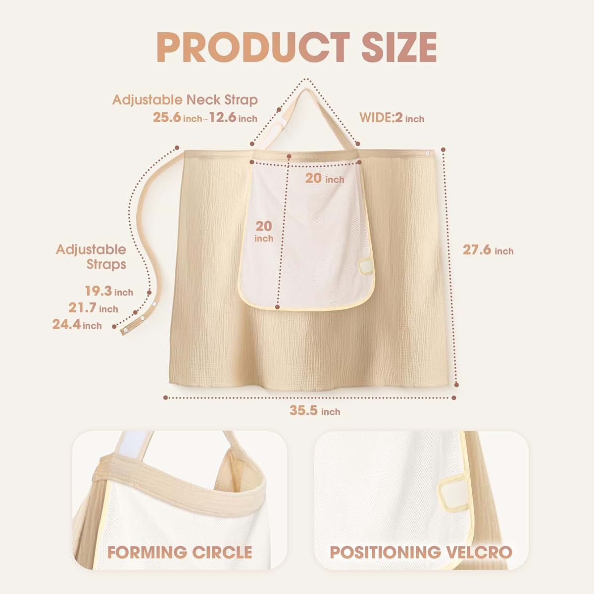 WVM 100% Cotton Muslin Nursing Cover With Arch Neckline