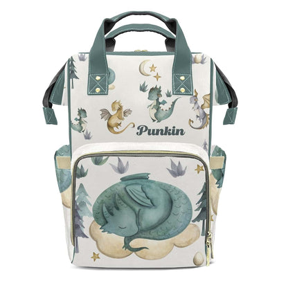 LiSoAkWE Personalized Sleeping Dragon Diaper Backpack With Custom Name