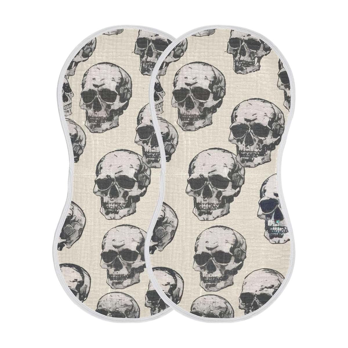 GOODOLD Skull Pattern Muslin Baby Burp Cloths