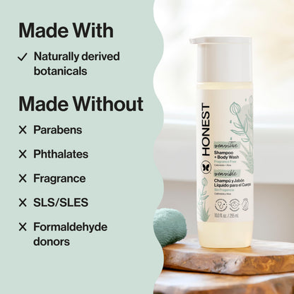 The Honest Company 2-in-1 Baby Shampoo & Body Wash Fragrance-Free