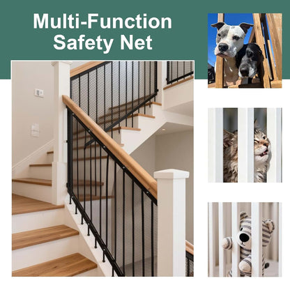 Bebono Banister Guard Safety Net For Balcony Railing, 15 x 3 Ft, Black