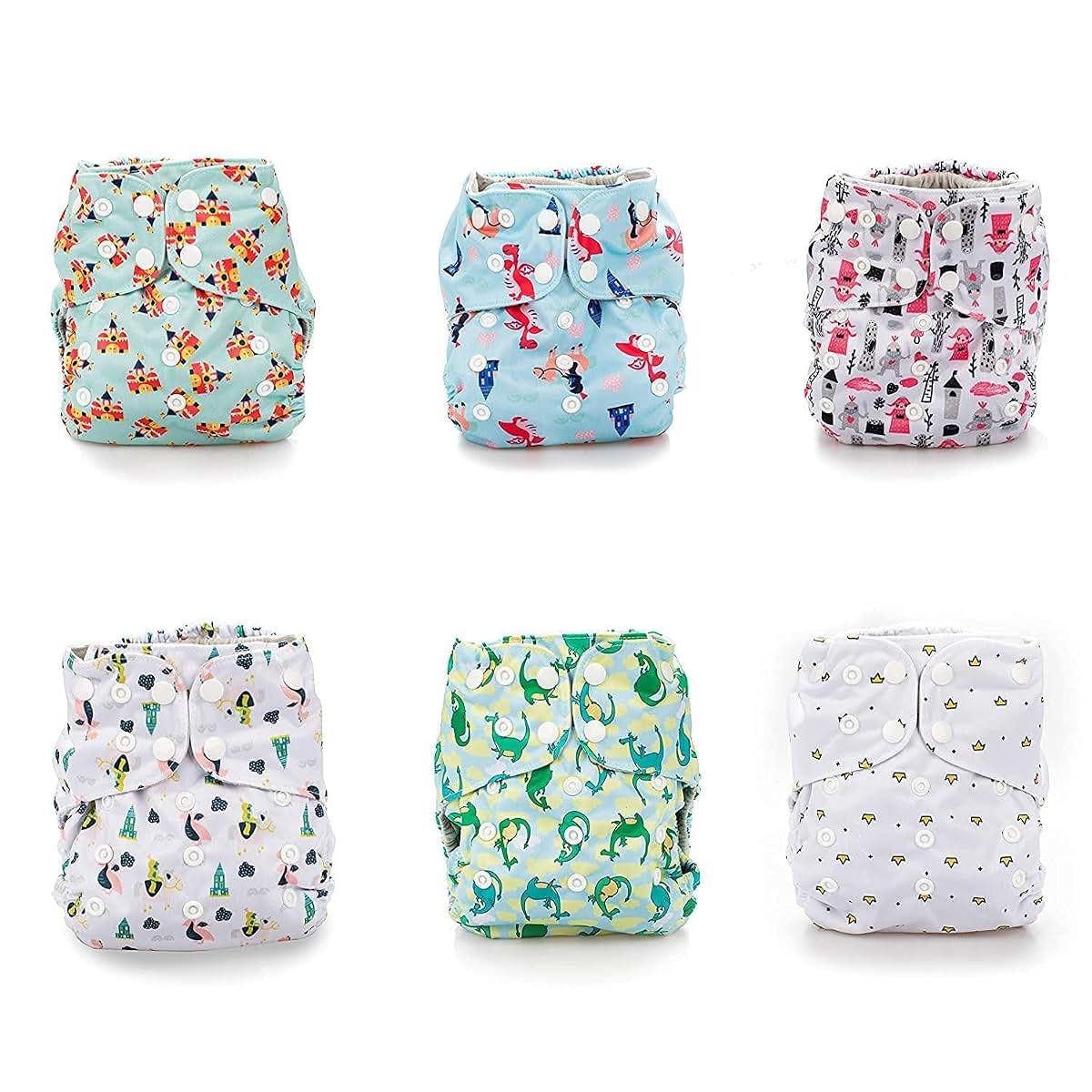 Simple Being Reusable Cloth Diapers, Double Gusset, One Size Adjustable, Washable Soft Absorbent, Waterproof Cover (photo 2)