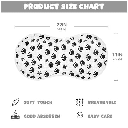 AMmao Paw Prints Burp Cloths 2 Pack Muslin 22 x 11 Inch
