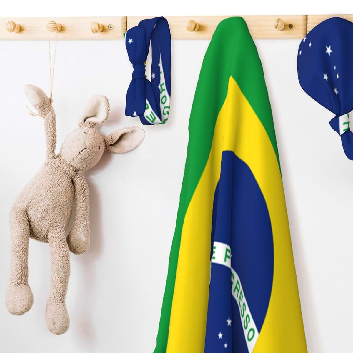 Hepbak Brazil Flag Baby Swaddle Blanket And Headband Set (photo 3)