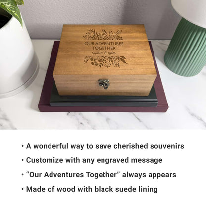 Let's Make Memories Personalized Wooden Keepsake Box With Hinged Lid