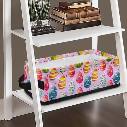 YUVAMAGIMO Colorful Eggs Fabric Storage Bin With Handles