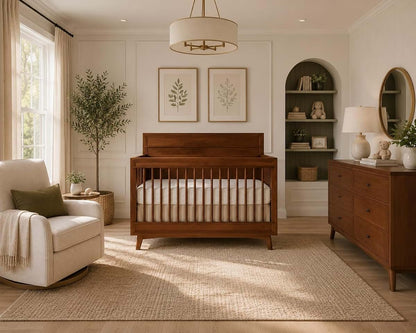 Evolur Loft Antilia Mid-Century 4-in-1 Crib in Walnut, Greenguard Gold & JPMA Certified, Baby Crib Converts to Toddler (photo 2)