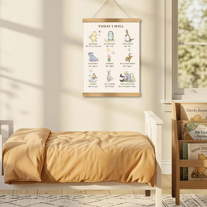WUAWN Winnie the Pooh Nursery Wall Art, 16x12 Inch Linen Canvas