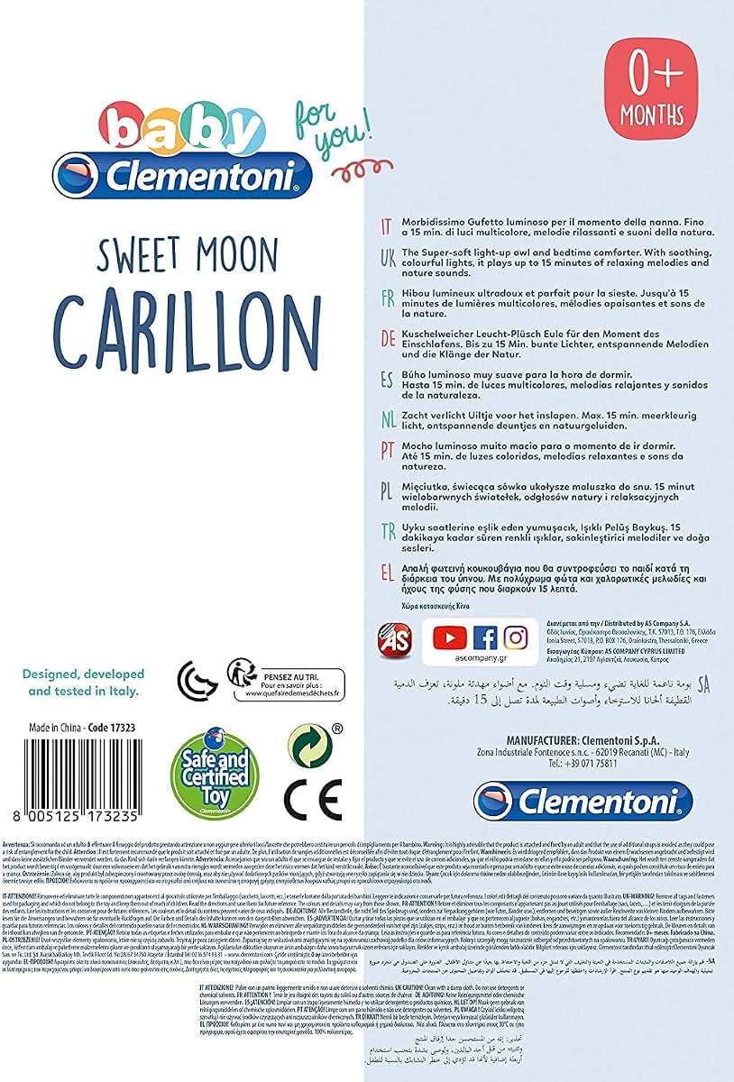 Clementoni Sleepy Moon Carillon Music Box for Newborn Baby Toys