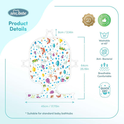 LTS Tekstil Multifunctional Baby Bath Net with Cushion, Adjustable 5 Point Seat
