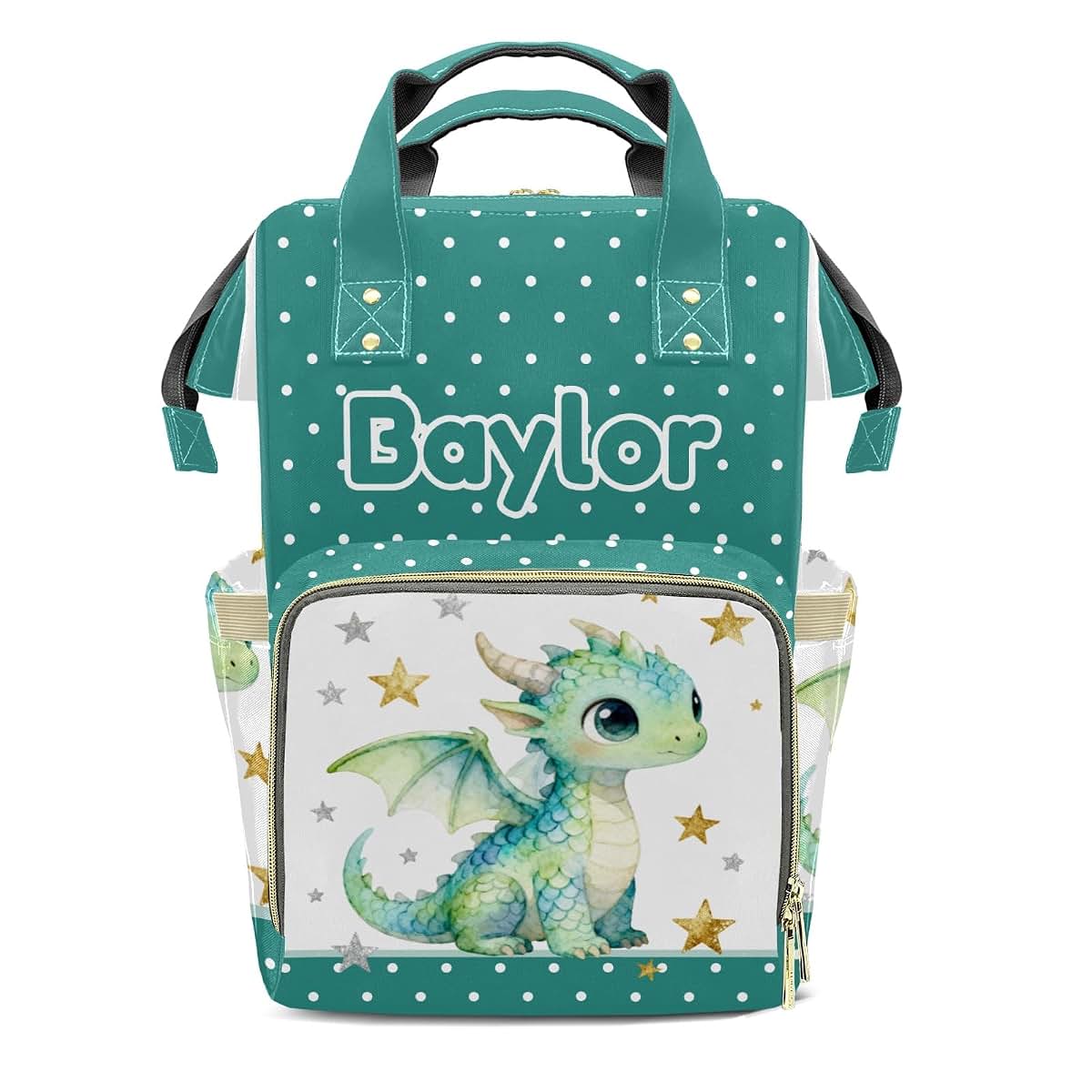 YallLocoMo Watercolor Dragon Star Large Capacity Diaper Bag Backpack