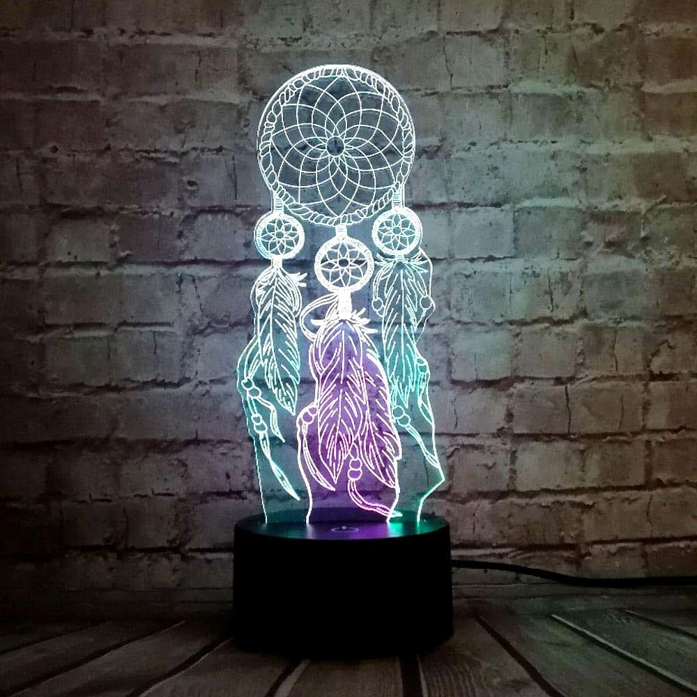 Jinnwell 3D Windbell Night Light Lamp Illusion Night Light 7 Color Changing Touch Switch Table Desk Decoration Lamps (photo 2)