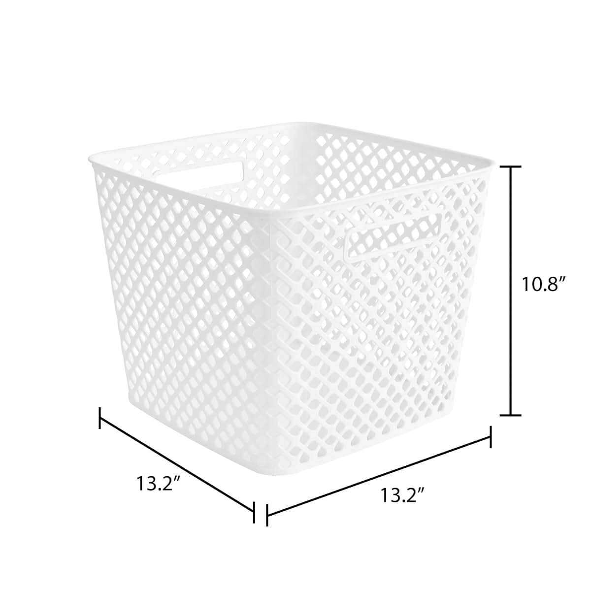 White Cube Storage Basket Organizer Bin for Closets and Shelving