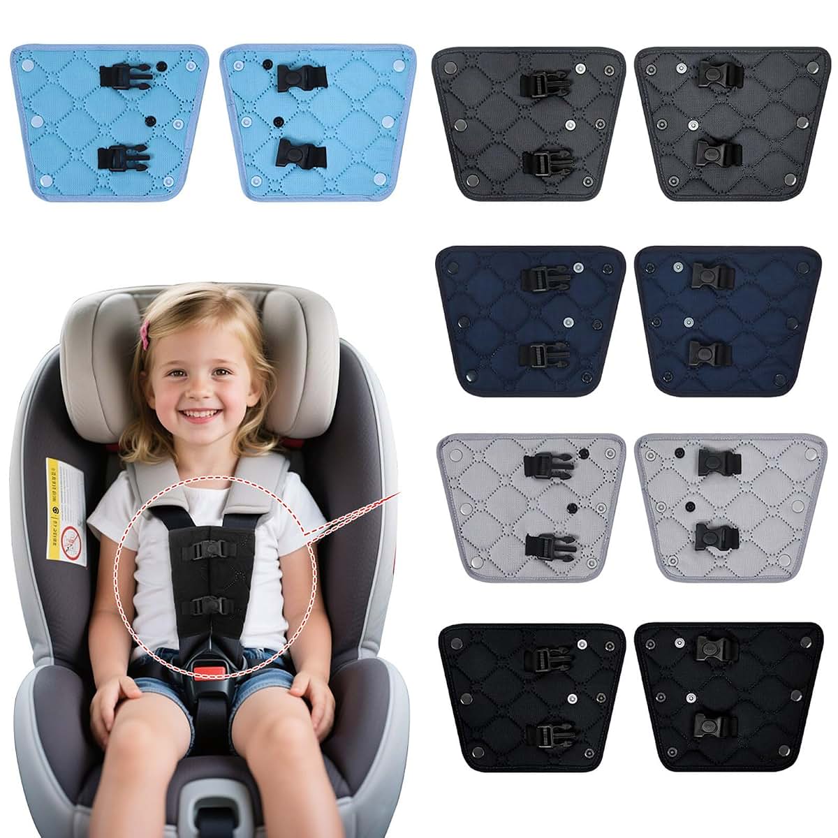 Shyyoulqe Auto Seat Harness Fastener And Chest Clip Guard