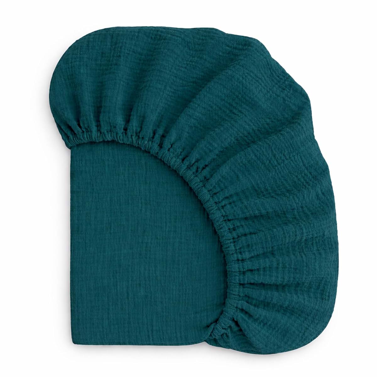 Ababy Custom Size Baby Fitted Sheet in Deep Teal Muslin Cotton