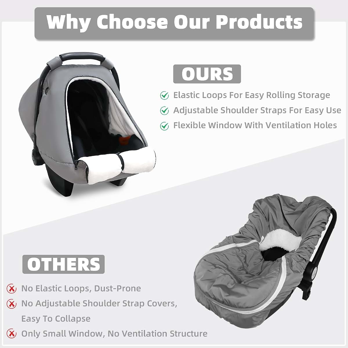 Swesen Winter Car Seat Cover With Fleece Lining And Water Resistant Fabric (photo 2)
