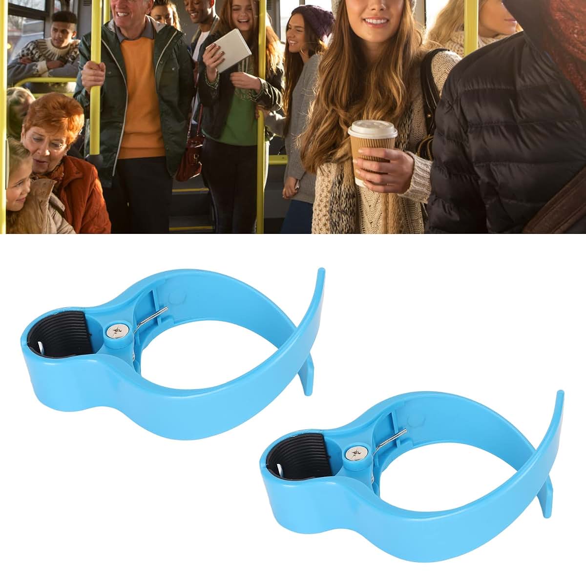 Miskall 2-Piece Blue Stroller And Bike Cup Holder For 12oz Drinks (photo 3)