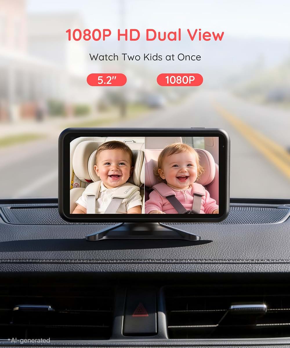 LUCKVIEW BM2 Pro Dual Baby Car Camera Monitor | 1080P Night Vision