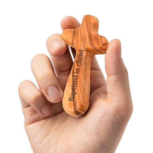 Custom Empire Shop Personalized Olive Wood Cross With Engraved Name