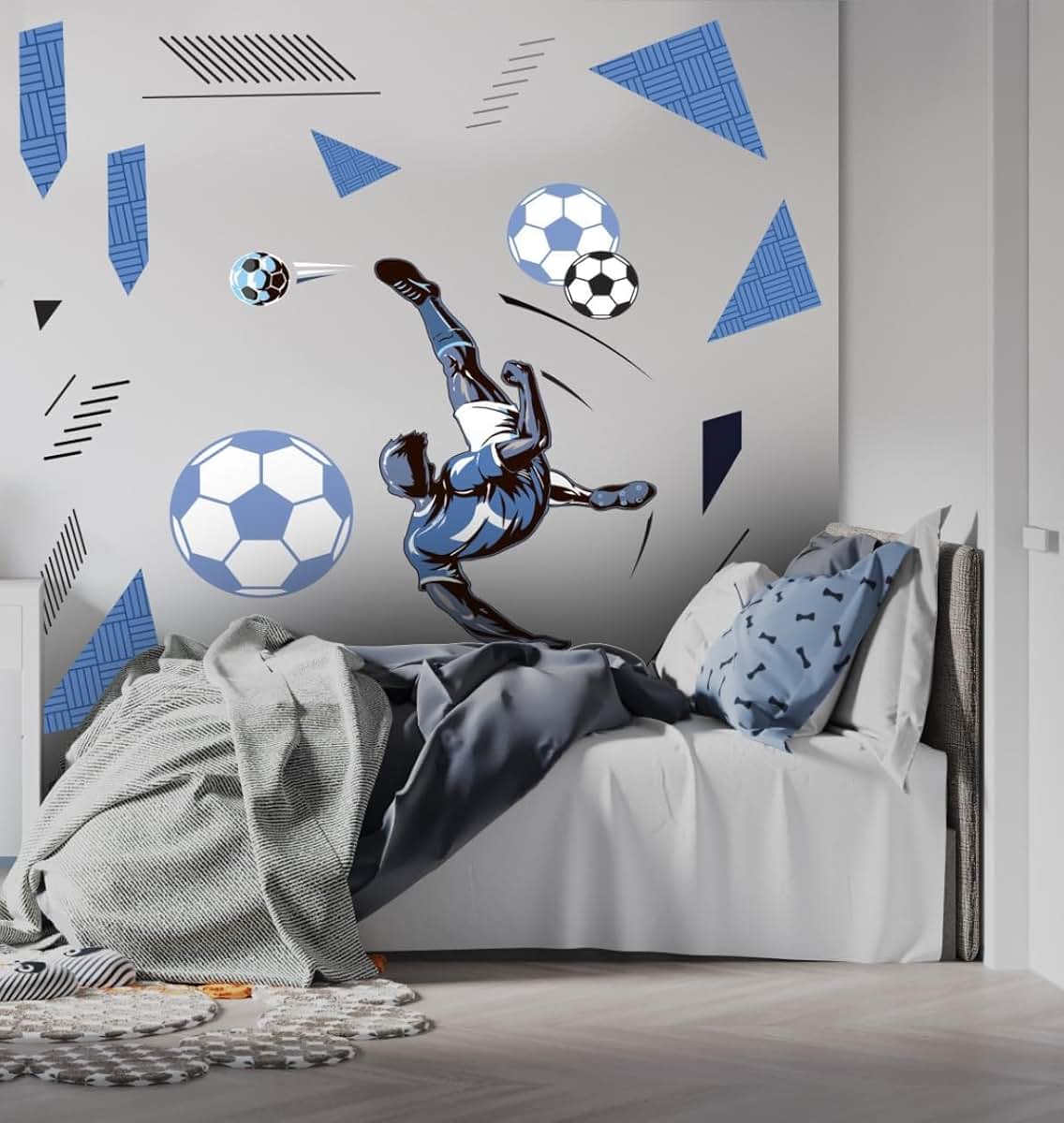 Muravie Soccer Themed Kids Wall Sticker, Football Wall Decal, Kids Room Decor Wall Sticker