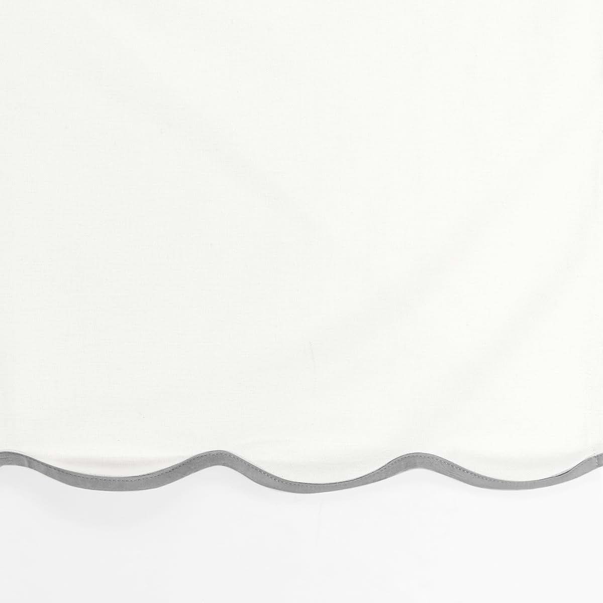 Lush Decor Coastal Chic Scalloped Edge Baby Crib Skirt Single 28" W x 52" L + 16" Drop Gray - White Crib Skirt - Baby (photo 3)