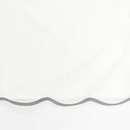 Lush Decor Coastal Chic Scalloped Edge Baby Crib Skirt Single 28" W x 52" L + 16" Drop Gray - White Crib Skirt - Baby (photo 3)