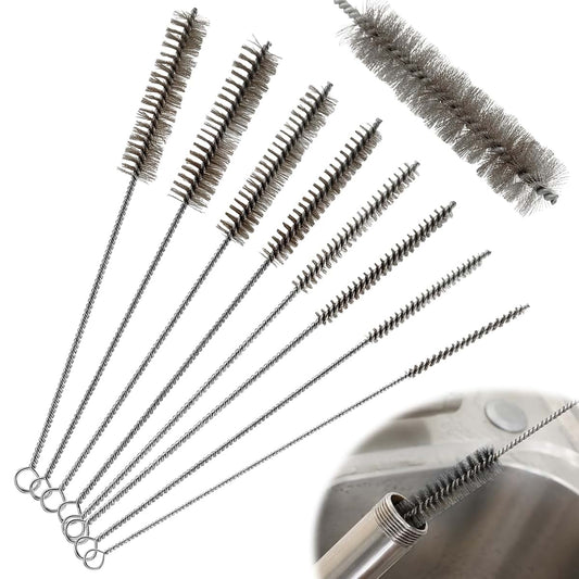 AOXTRMEV 8 Pcs Tube Cleaning Brush Set, Stainless Steel & Brass Wire Brushes