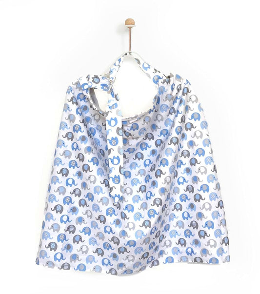 Effe Bebe Vera Elephant Cotton Nursing Cover in Blue Grey